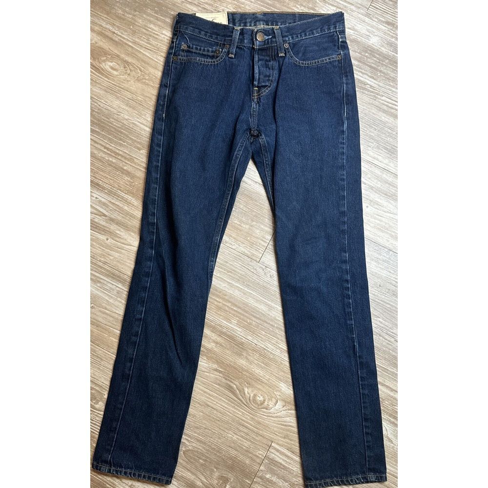 Hollister Skinny Jeans Womens 28x30 Denim Mid Rise Button Fly. Med-dark‎ Wash